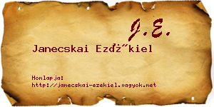 Janecskai Ezékiel névjegykártya